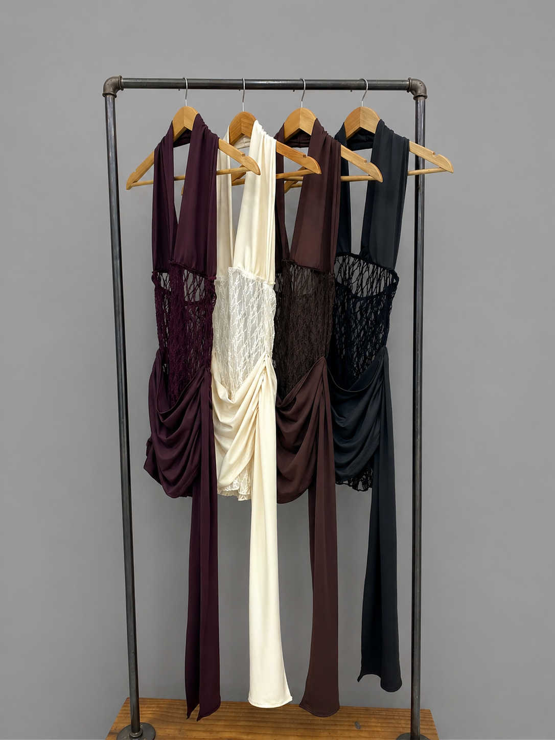 VESTIDO ENCAJE Y MICROFIBRA AGATA (V391)